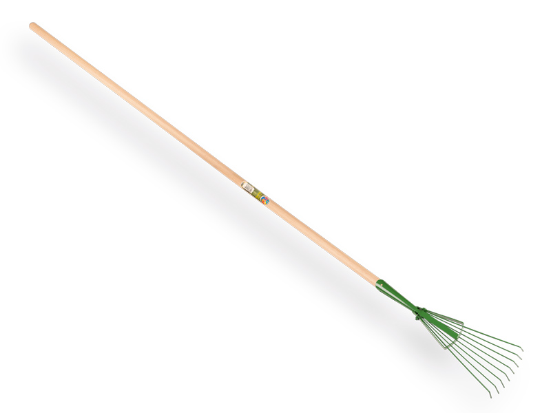 Leaf rake PROFI-Plus, 8 round tines, spring steel, with IKAPE steel 150 ...